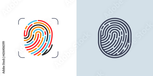 colored and black fingerprint - digital device security system, fingerprint scanning
