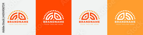 Letter OS and SO Sunrise  Logo Set, suitable for any business with OS or SO initials.
