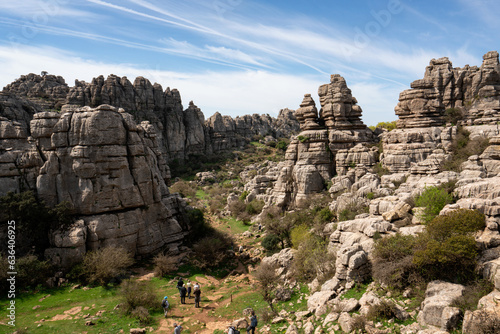 Limestone rock formations in El Torcal de Antequera nature reserve, in Spain © Luis