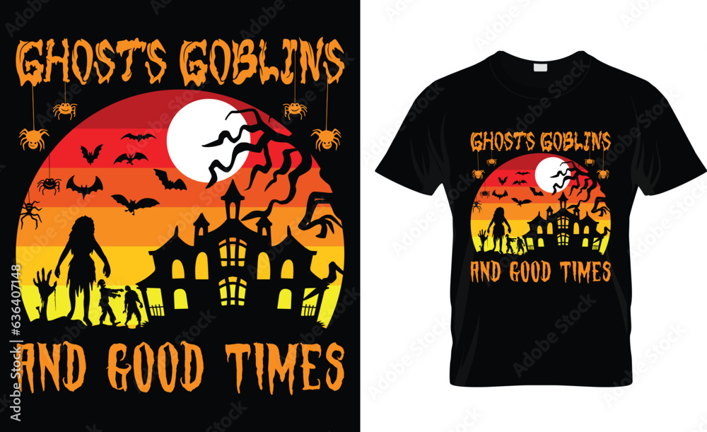 Ghosts goblins and good times t-shirt design Ghosts goblins and good times t-shirt design