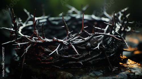 Crown of Thorns: Symbol of Sacrifice and Redemption. Generative AI