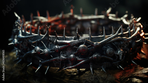 Crown of Thorns: Symbol of Sacrifice and Redemption. Generative AI