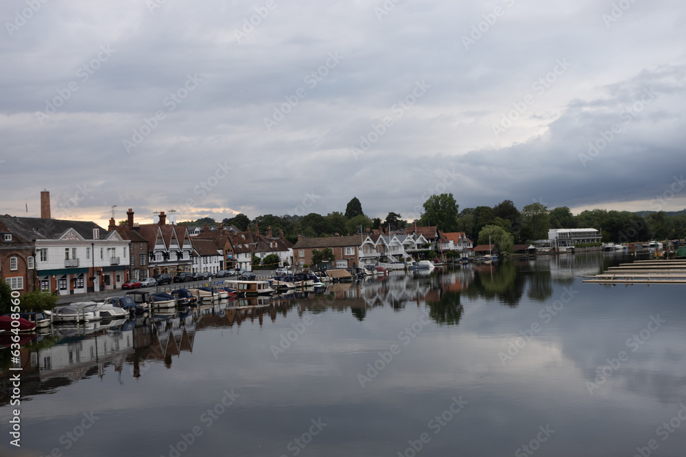 Beautiful Country side view lake boats