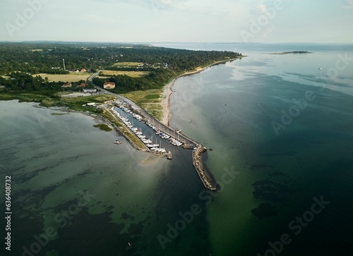 Wallpaper Mural An aerial shot of boats docked on the island in Denmark Torontodigital.ca