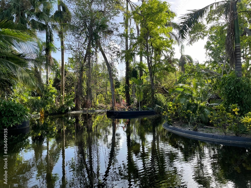 Scenic view of a river with boats drifting peacefully next to lush greenery and trees on the banks Scenic view of a river with boats drifting peacefully next to lush greenery and trees on the banks