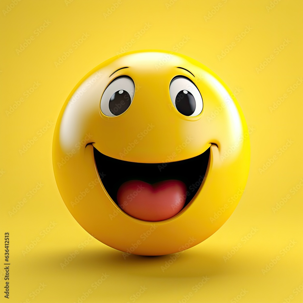 An Emoji Smiley on Yellow Background. Generative AI An Emoji Smiley on Yellow Background. Generative AI