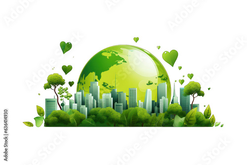 Ecology Clipart Transparent Background Green Ecologic. Generative AI