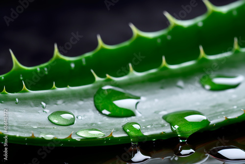 Aloe vera close-up on a dark background