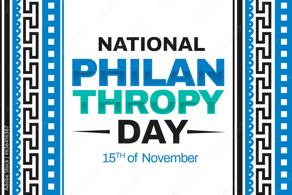 National Philanthropy day background with traditional border design. multi color philanthropy day wallpaper - obrazy, fototapety, plakaty 