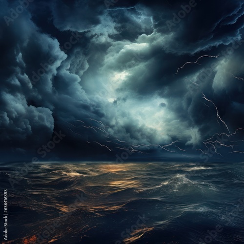 Light in the Dark and Dramatic Storm Clouds Generative Generative AI