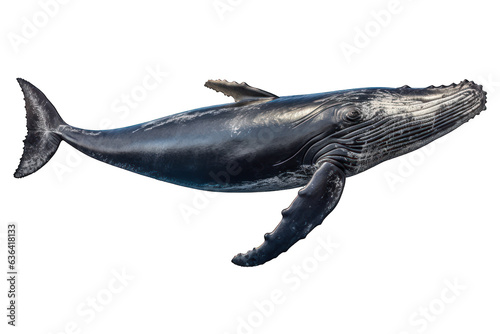 humpback whale isolated on white background. Generative AI