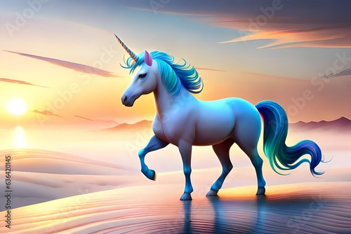 Glistening Unicorn Adventure generative ai © lan