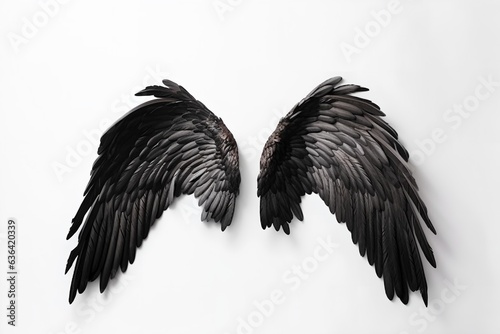 Black angel wings, generative ai
