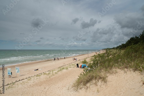 Fototapeta Naklejka Na Ścianę i Meble -  Stunning sandy beach on the Baltic seaside in Palanga, Lithuania