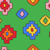 Vivid funny geometric seamless pattern,  colorful summer background
