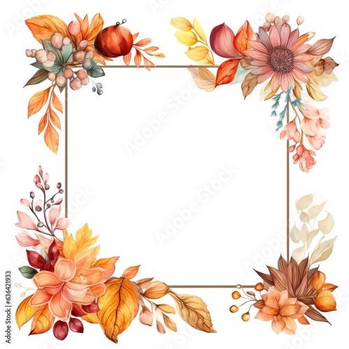 Whiteboard vintage Autumn clipart white background high quality ai generated image