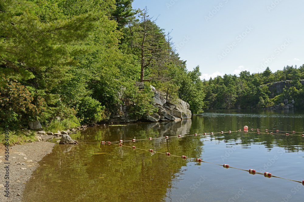 Minnewaska State Park Preserve located on Shawangunk Ridge in Ulster County, New York. Place to swim on Lake Minnewaska Minnewaska State Park Preserve located on Shawangunk Ridge in Ulster County, New York. Place to swim on Lake Minnewaska