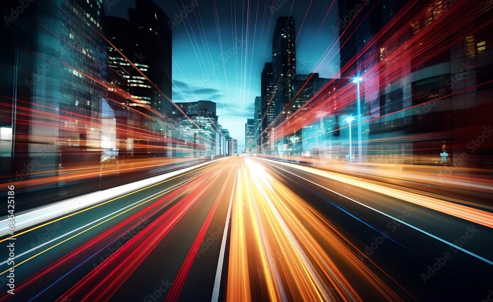 Abstract long exposure dynamic speed light trails in an urban environment. Abstract long exposure dynamic speed light trails in an urban environment.