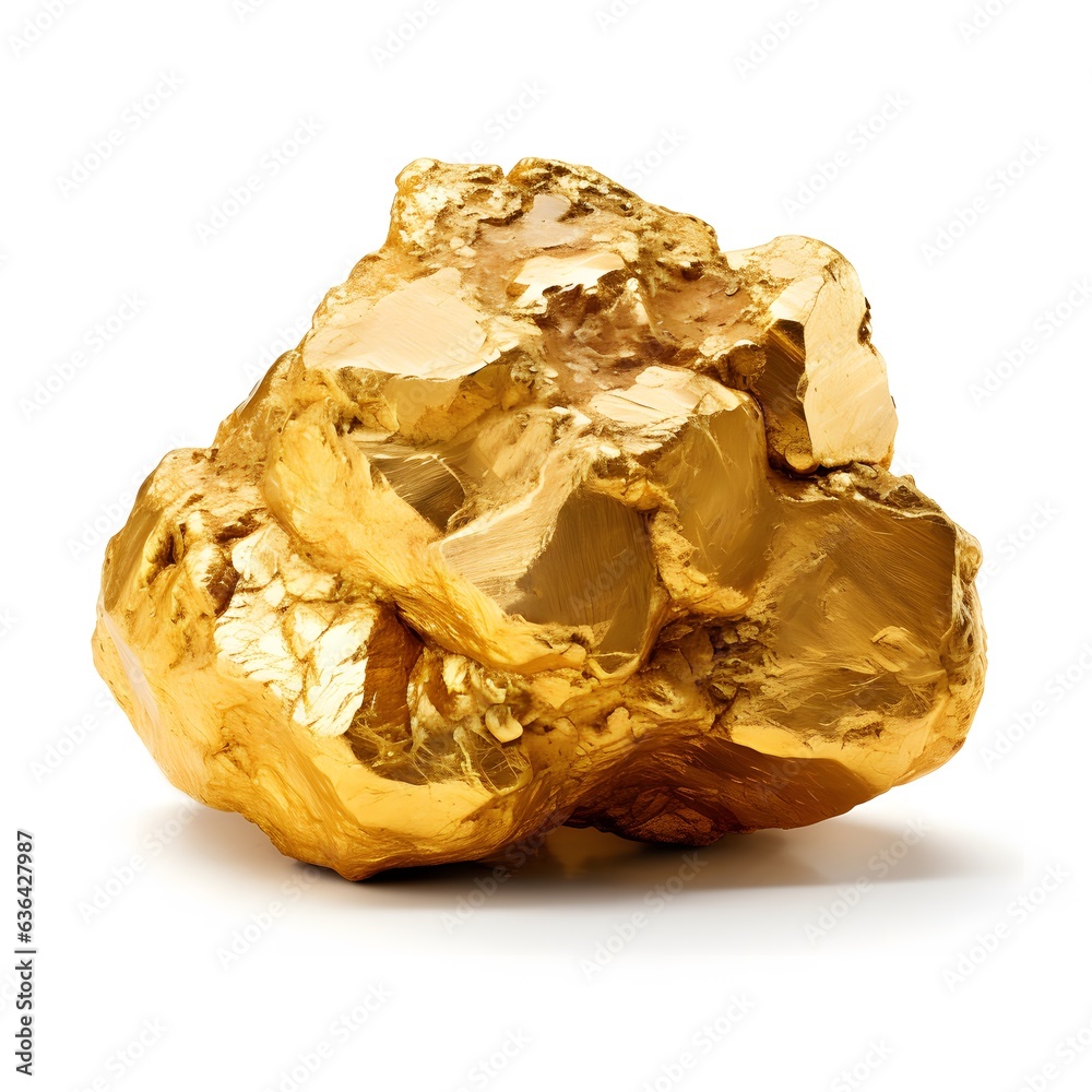 Gold Nugget isolated on white background cutout