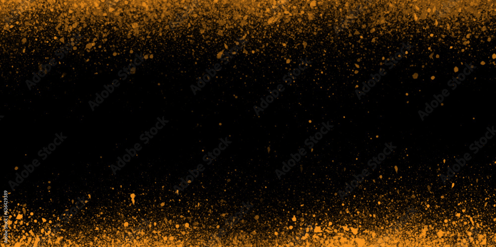 Abstract shiny golden glitter is falling randomly on black background perfect for design, presentation, holiday, weeding card and decoration related works. Abstract shiny golden glitter is falling randomly on black background perfect for design, presentation, holiday, weeding card and decoration related works.