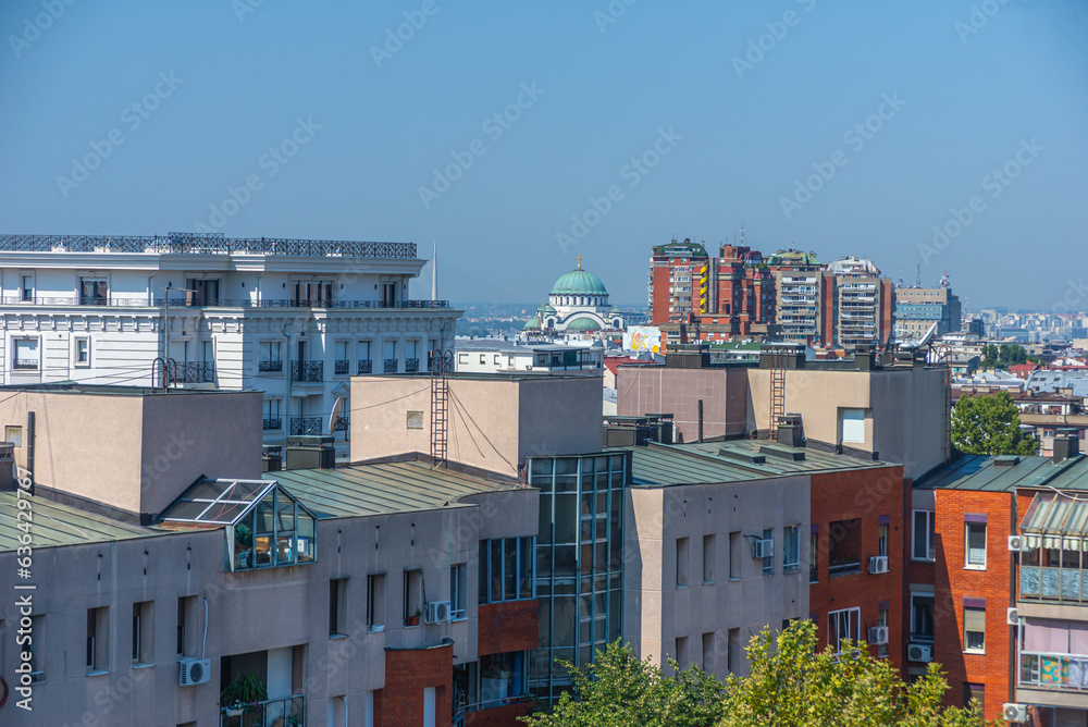 Panoramic view on rooftops of Belgrade, Serbia