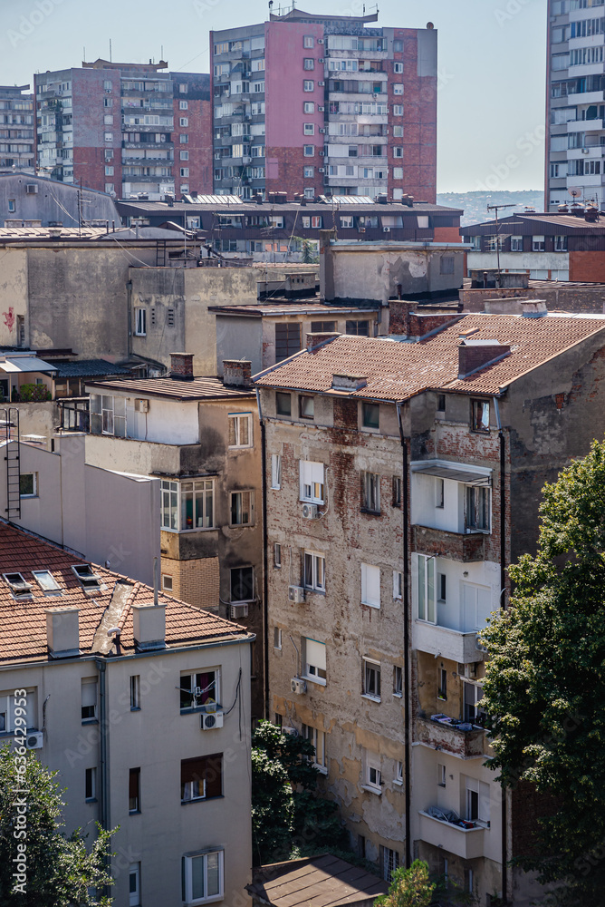 Panoramic view on rooftops of Belgrade, Serbia