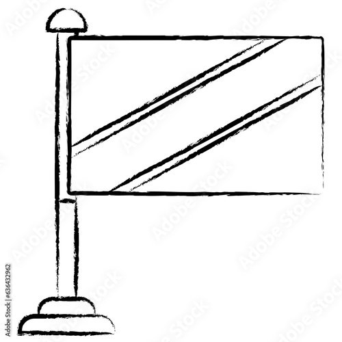 Hand drawn Tanzania flag icon