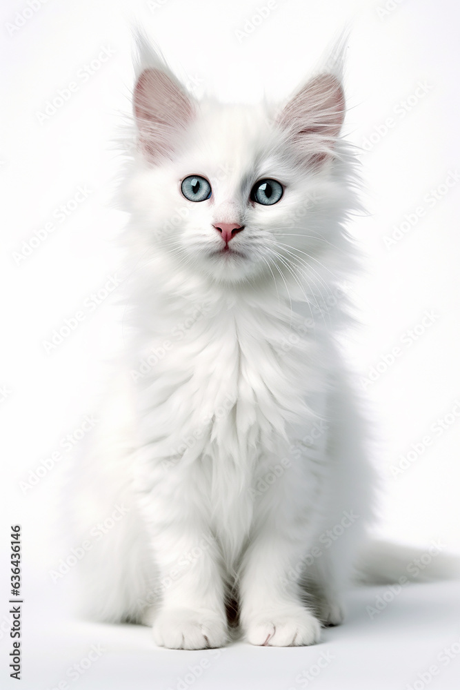 A little cute and adorable white kitten A little cute and adorable white kitten