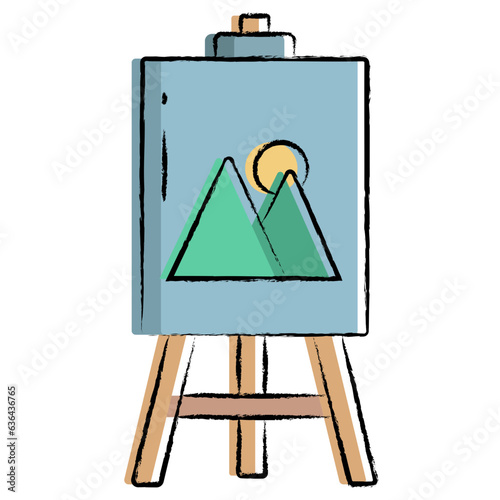 Hand drawn easel icon