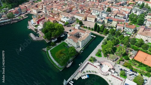 Aerial view of city Riva del Garda and Lago di Garda (ID: 636439979)