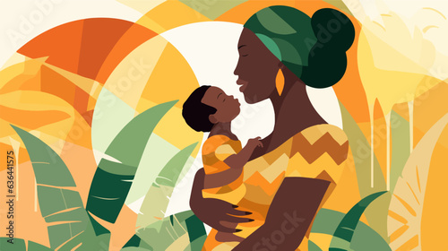 Native African mother depicted with care.