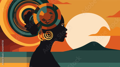 Vector depiction of an African woman's dignity. photo