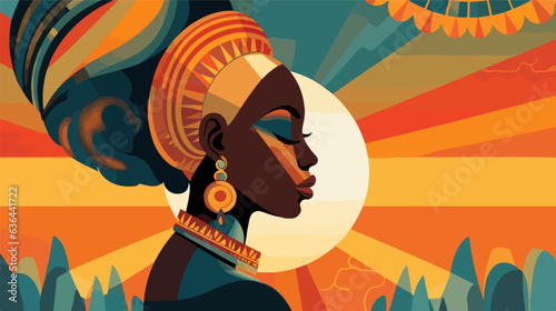 Empowering illustration of a woman from Africa's heritage.