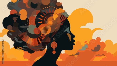 Vibrant vector representation of an African woman.
