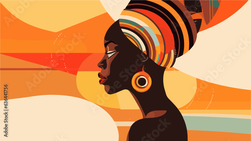 Native African woman's vitality in artistic form.