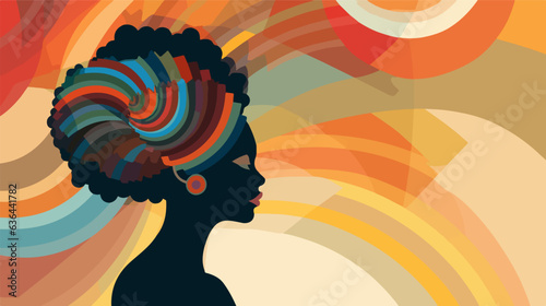 Joyful African woman depicted with grace.