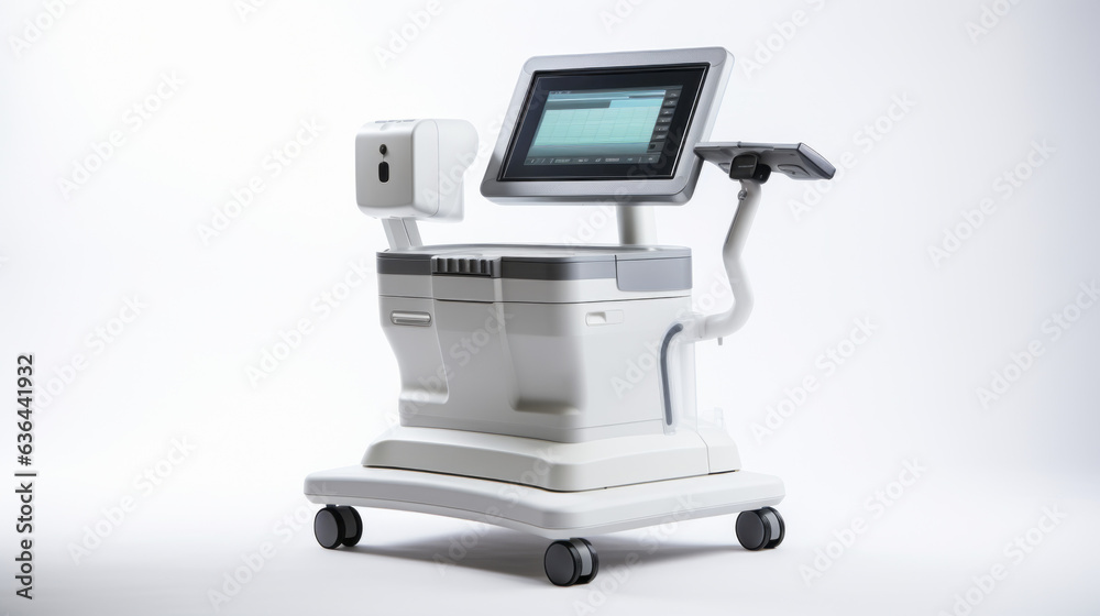 Ultrasound machine isolated on white background