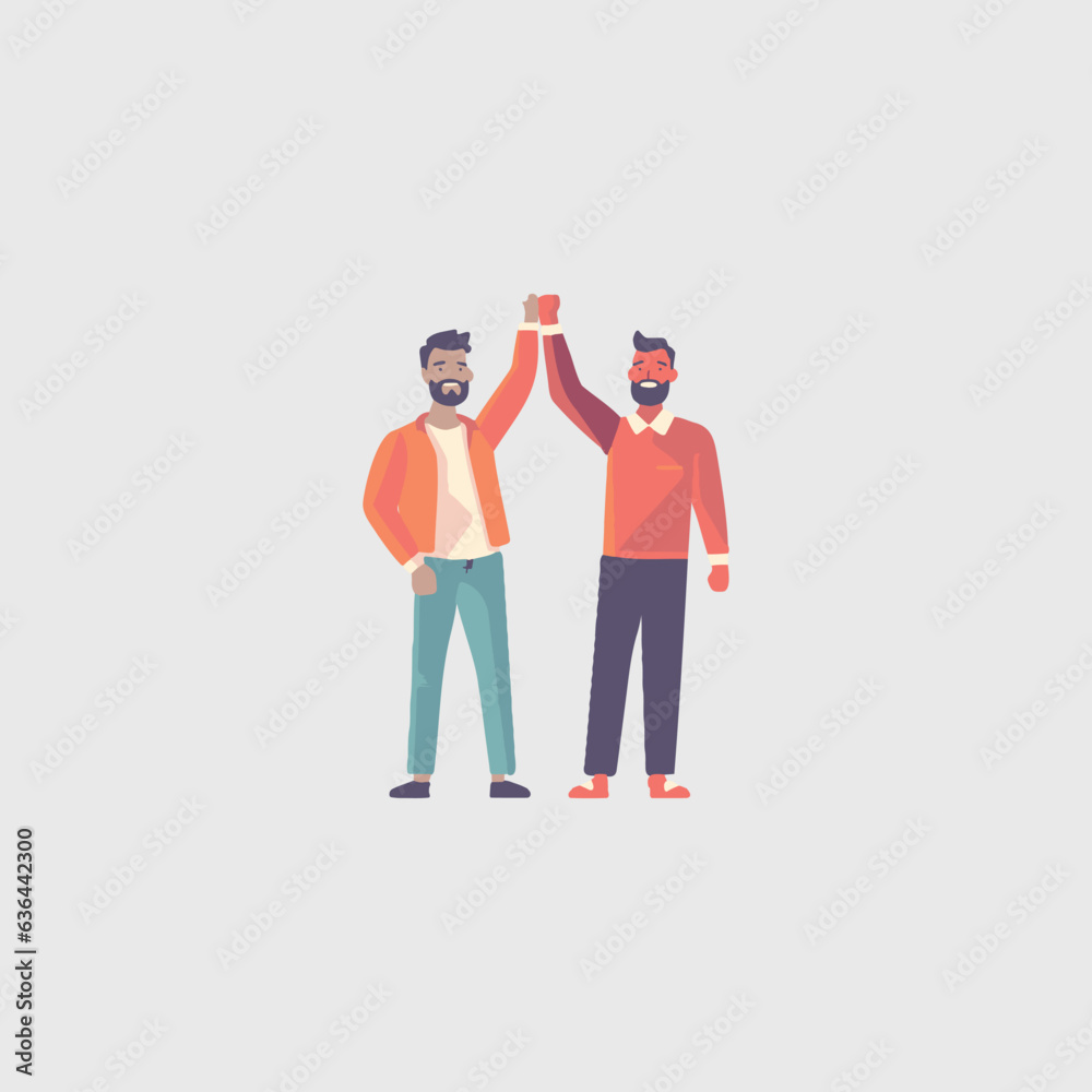 two men with arms up fighting for diversity two men with arms up fighting for diversity