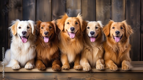 Cute group of dogs, generat...