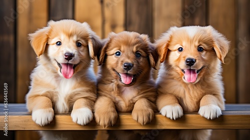 Cute group of dogs, generat...