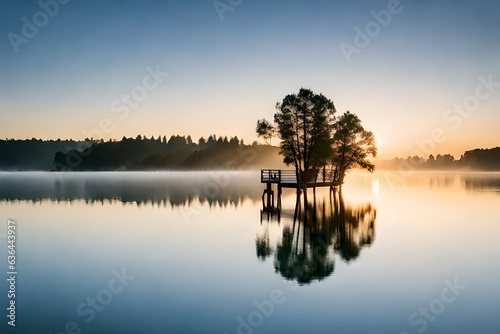 sunrise over the lake