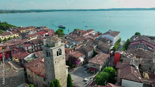 Aerial View of City and Peninsula of Sirmione (ID: 636446391)
