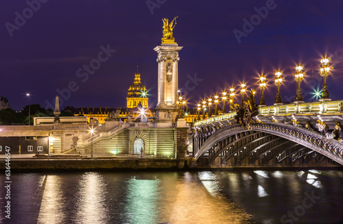 Alexandre III bridge in Paris at night