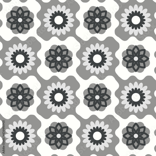 Retro floral square background granny style. Crocket knitted plaid seamless pattern patchwork flowers.
