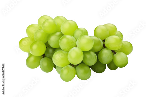 green grapes bunch isolated on white background. Generative AI