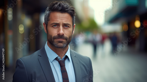 40 years old business man Entrepreneur businessman standing on the sidewalk