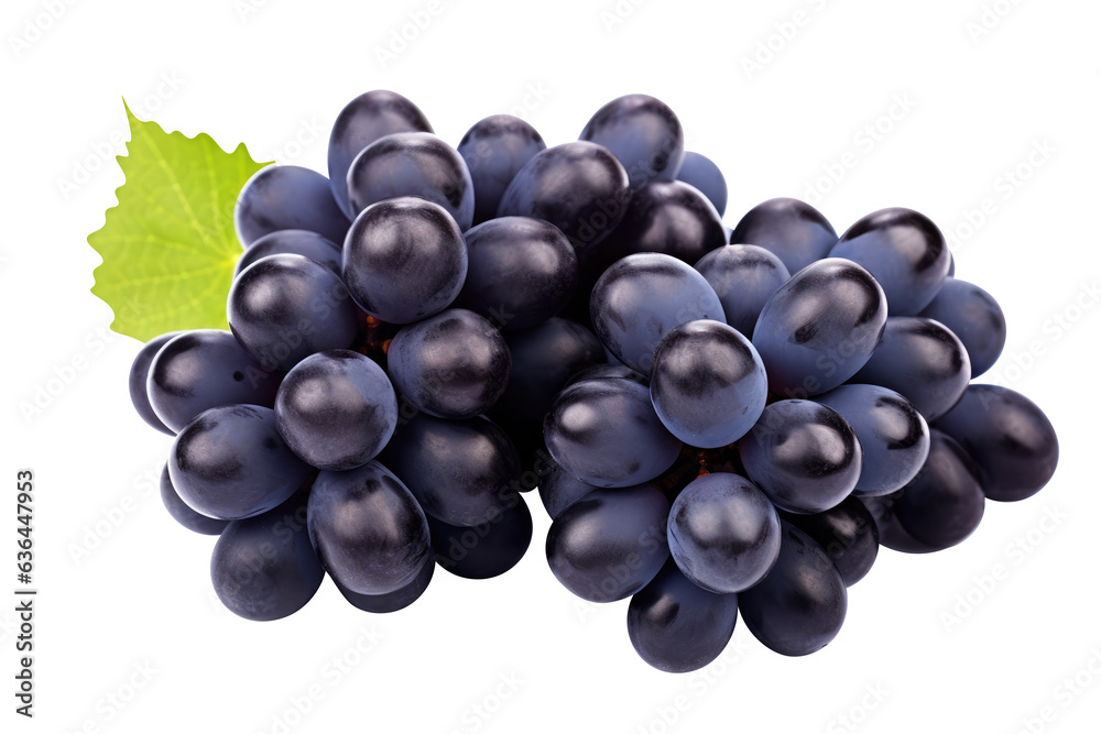 blue grapes bunch isolated on white background. Generative AI blue grapes bunch isolated on white background. Generative AI