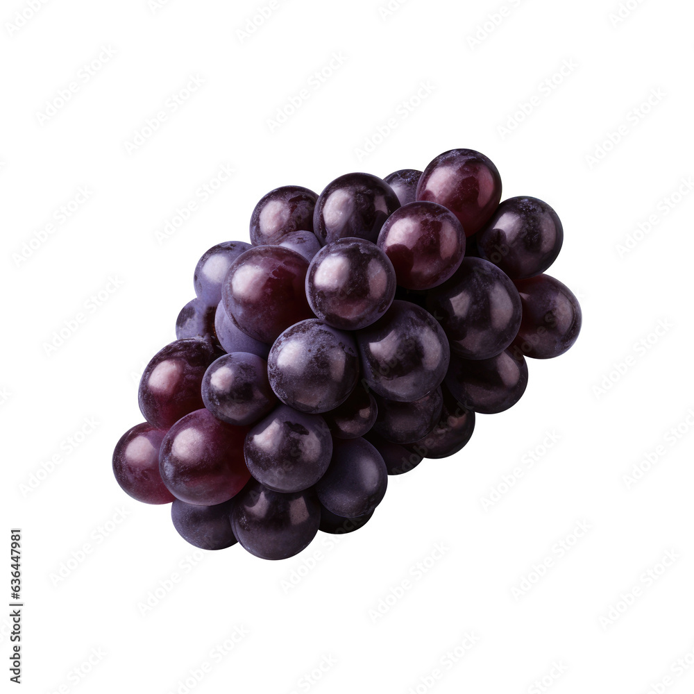 blue grapes bunch isolated on white background. Generative AI blue grapes bunch isolated on white background. Generative AI