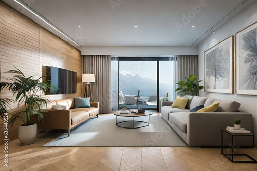 modern living room with its beautiful interior and furniture its looking very cool © Fahad
