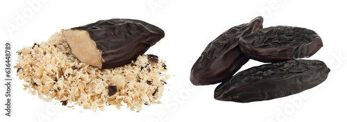 Tonka bean isolated on white background with full depth of field. Bean of Dipteryx odorata photo